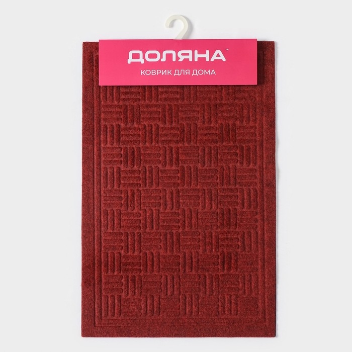 Коврик придверный влаговпитывающий Доляна, без окантовки, 38&times;58 см, цвет красный