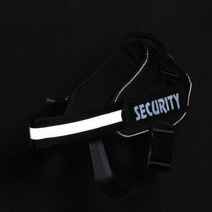 Шлейка К9 мягкая светоотражающая, размер ХL, ОГ 80-95 см, вес 30-45 кг, чёрная