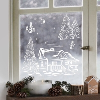 Виниловые наклейки на окна &laquo;Лесная сказка&raquo;, многоразовые, 70 х 25 см, Новый год