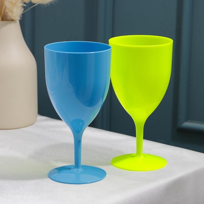 Бокал пластиковый &laquo;Салют&raquo;, 400 мл, цвет МИКС