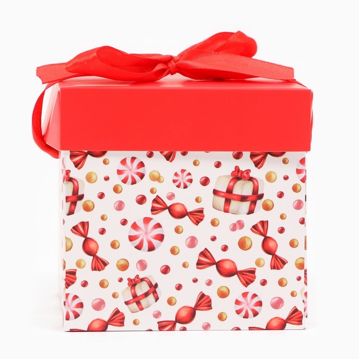 Новый год. Коробка Самосборная "Новогодняя" 10 х 10 х 10 см