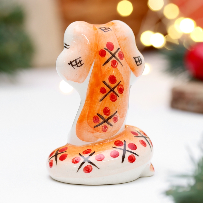 Новый год. Сувенир символ года Новый год. Сувенир символ года "Змей Улыбка красный", 7 см, фарфор