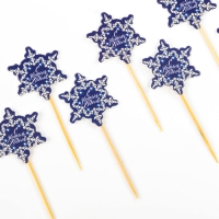Новогодние шпажки &laquo;С Новым Годом!&raquo;, снежинка, набор 12 шт.