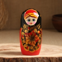 Матрёшка &laquo;Рябинка&raquo;, чёрный платок, 5 кукольная, 18 см