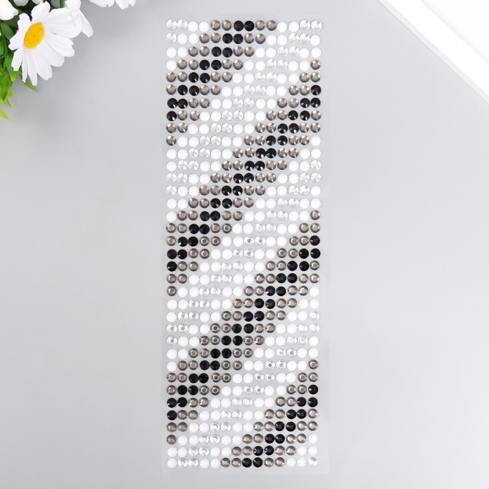 Наклейка пластик стразы Наклейка пластик стразы "Градиент чёрно-белый" 30х10,5 см