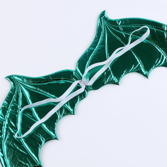 Карнавальный набор &laquo;Зимний дракошка&raquo;, цвет зелёный: крылья, юбка и ободок