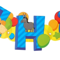 Гирлянда на люверсах "С Днем Рождения", длина 225 см, с плакатом 60х40 см, Синий трактор Гирлянда на люверсах "С Днем Рождения", длина 225 см, с плакатом 60х40 см, Синий трактор