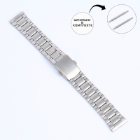 Ремешок для часов "Соломон", 20 мм, металл, l-18 см, хром Ремешок для часов "Соломон", 20 мм, металл, l-18 см, хром