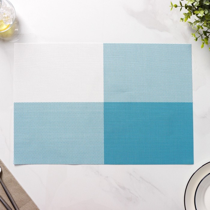 Салфетки сервировочные на стол Доляна «Настроение», 4 шт, 45×30 см, цвет бело-синий Салфетки сервировочные на стол Доляна «Настроение», 4 шт, 45×30 см, цвет бело-синий