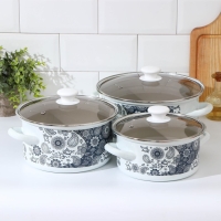 Набор кастрюль &laquo;День и ночь&raquo;, 3 предмета: 2,3 л, 3 л, 4 л, крышки, индукция