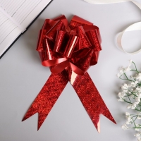 Бант-шар №5 голография, цвет красный Бант-шар №5 голография, цвет красный