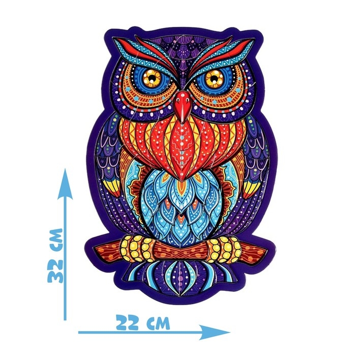 Фигурный пазл в рамке &laquo;Сова&raquo;, на подложке, 76 деталей