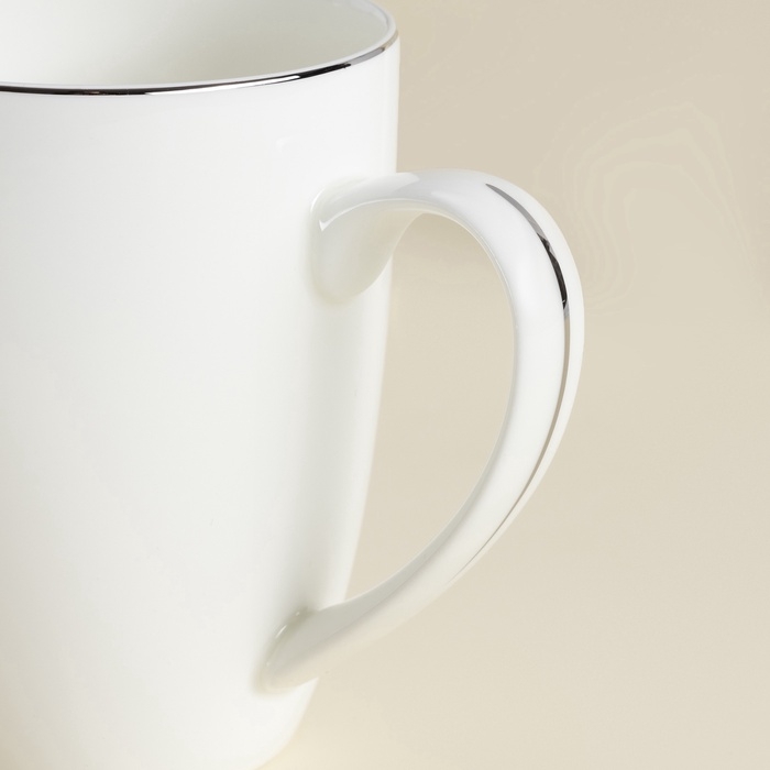 Кружки SL Home &laquo;Каскарон&raquo;, 380 мл, 11,8&times;8,5&times;10,4 см, набор 2 шт, костяной фарфор, белые