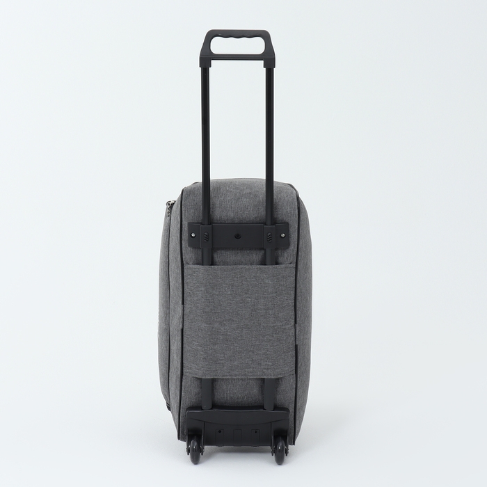 Сумка дорожная на колёсах, наружный карман, цвет серый