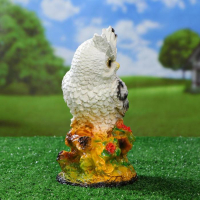 Садовая фигура "Сова с букетом роз" белая, 26см Садовая фигура "Сова с букетом роз" белая, 26см