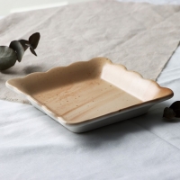 Тарелка глубокая керамическая &laquo;Самоцвет&raquo;, 14 х 14 см, цвет бежевый