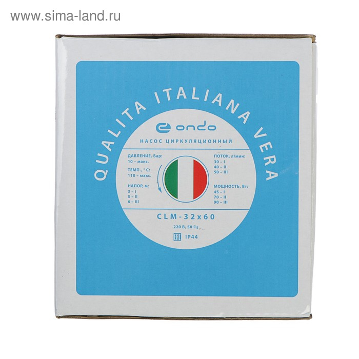 Насос циркуляционный ONDO CLM, 32/6, 90 Вт, напор 6 м, 50 л/мин Насос циркуляционный ONDO CLM, 32/6, 90 Вт, напор 6 м, 50 л/мин