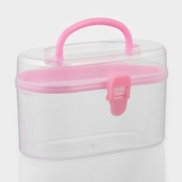 Органайзер для хранения со вставкой, 12×7,5×7,5 см, цвет розовый Органайзер для хранения со вставкой, 12×7,5×7,5 см, цвет розовый