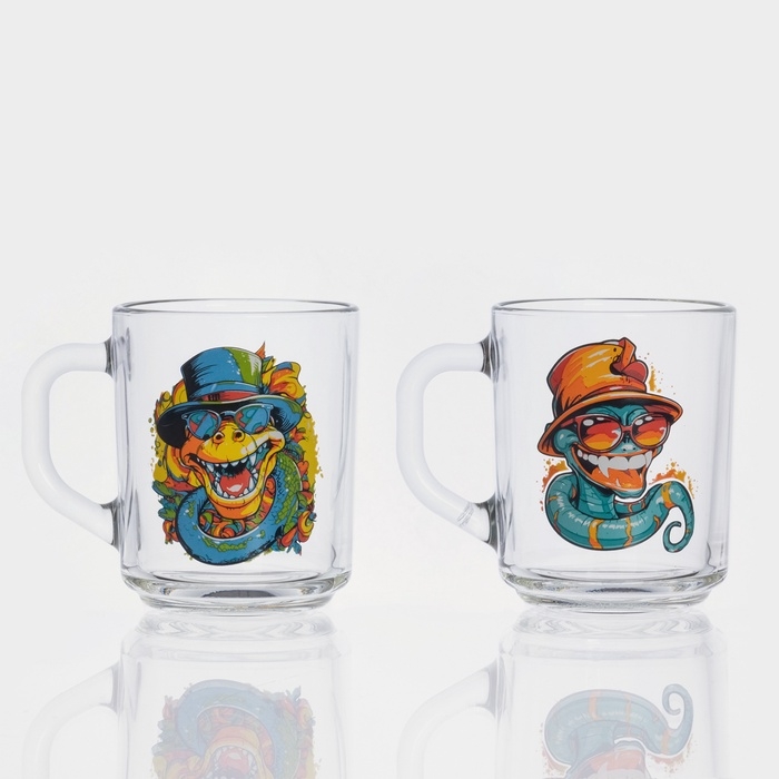 Кружка стеклянная для чая &laquo;Символ года 2025&raquo;, 200 мл