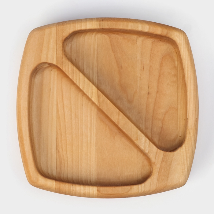 Менажница деревянная глубокая Adelica, 2 секции, береза, 15&times;15&times;4 см