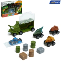 Грузовик «Дино перевозчик», 3 машины, станция запуска, аксессуары Грузовик «Дино перевозчик», 3 машины, станция запуска, аксессуары