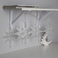 Гирлянда &laquo;Нить&raquo; 2 м с насадками &laquo;Полярная звезда&raquo;, IP20, прозрачная нить, 30 LED, свечение мульти (RG/RB), мигание, 220 В