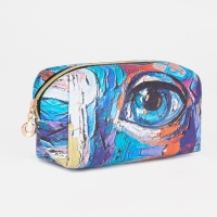 Косметичка на молнии, цвет синий/разноцветный Косметичка на молнии, цвет синий/разноцветный