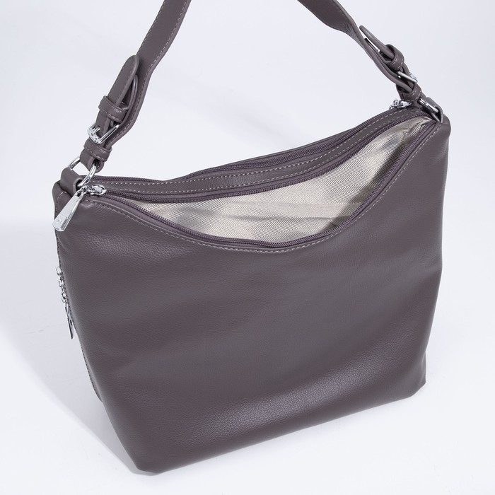 Сумка-мешок на молнии, цвет коричневый Сумка-мешок на молнии, цвет коричневый