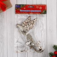 Украшение ёлочное "Птица" сияние 9,5х16 см, золото Украшение ёлочное "Птица" сияние 9,5х16 см, золото