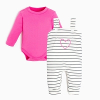 Комплект для девочки (боди, комбинезон) Крошка Я "Love", рост 86-92 см