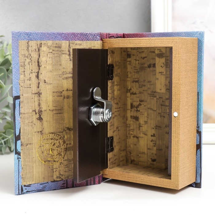 Сейф-книга дерево кожзам Сейф-книга дерево кожзам "Наскальные рисунки. Слоны" 17х11х5 см