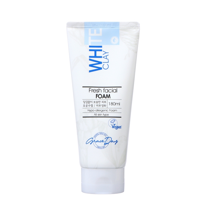 Пенка для лица Grace Day, осветляющая и очищающая, с белой глиной, 180 мл Пенка для лица Grace Day, осветляющая и очищающая, с белой глиной, 180 мл