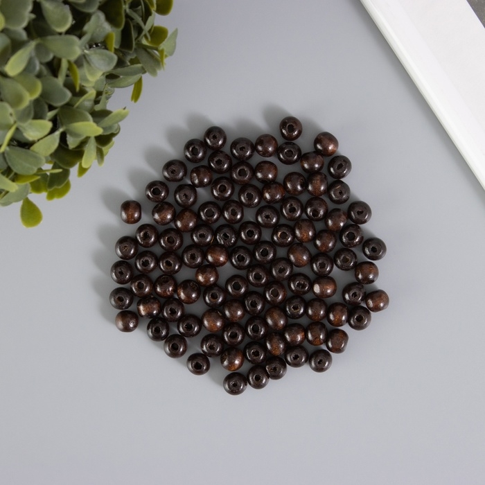 Бусины для творчества дерево "Кофе" набор 30 гр 1х1 см