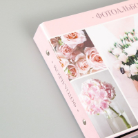 Фотоальбом 25 листов (уголки+кольца) "Цветы"  27х19 см