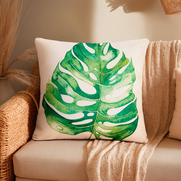 Наволочка декоративная Этель «Green leaf», 40х40 см, 100 п/э, велюр Наволочка декоративная Этель «Green leaf», 40х40 см, 100 п/э, велюр