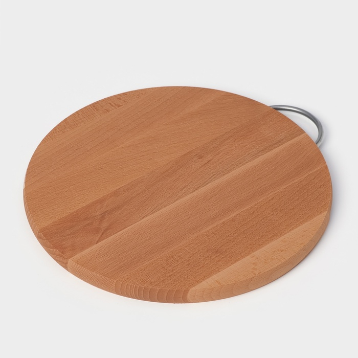 Доскa рaзделочнaя Adelica, с метaллической ручкой, d=25 см, толщина 1,7 см, бук