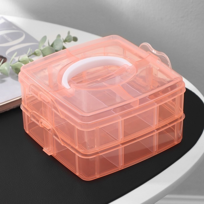 Органайзер для хранения, 2 яруса, 12 ячеек, 16&times;15&times;9 см, цвет МИКС