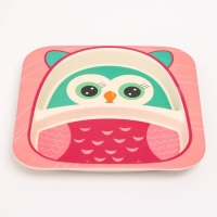 Набор детской бамбуковой посуды &laquo;Совушка&raquo;, тарелка, миска, стакан, приборы, 5 предметов