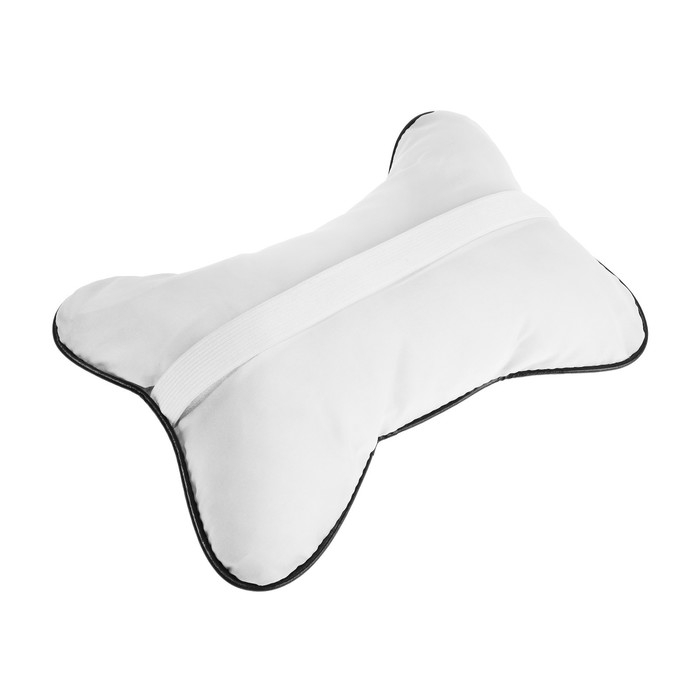 Подушка автомобильная косточка, на подголовник, экокожа, 18&times;25 см, чёрный