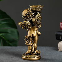 Подсвечник "Ангелочек" в правой руке, золото, 14х8х22 см, для свечи d=4 см Подсвечник "Ангелочек" в правой руке, золото, 14х8х22 см, для свечи d=4 см