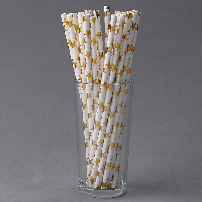Трубочки для коктейля «Золотые звёзды», набор 25 шт. Трубочки для коктейля «Золотые звёзды», набор 25 шт.