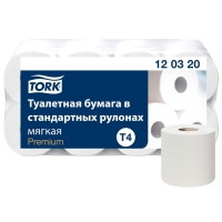 Туалетная бумага Tork T4 Premium в стандартных рулонах, 2 слоя, 8 рулонов Туалетная бумага Tork T4 Premium в стандартных рулонах, 2 слоя, 8 рулонов