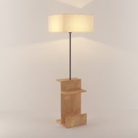 Торшер 19036/1 E27 40Вт черный-светлое дерево 40х51х151 см
