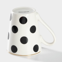 Кружка фарфоровая Доляна «Круги», 350 мл, цвет белый Кружка фарфоровая Доляна «Круги», 350 мл, цвет белый