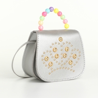 Сумка детская для девочки на клапане «Выбражулька», цвет серебряный Сумка детская для девочки на клапане «Выбражулька», цвет серебряный