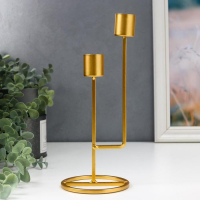 Подсвечник металл на 2 свечи "Высота" золото 23,5х9,5х9,5 см Подсвечник металл на 2 свечи "Высота" золото 23,5х9,5х9,5 см