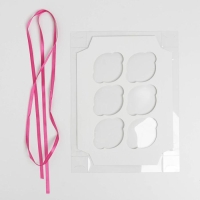 Коробка для капкейков, кондитерская упаковка с PVC крышкой, 6 ячеек &laquo;Тюльпаны&raquo;, 8 марта, 23 х 16 х 10 см