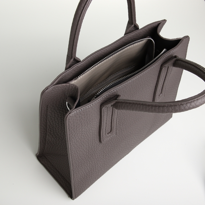 Сумка женская на молнии, TEXTURA, средний размер, цвет коричневый