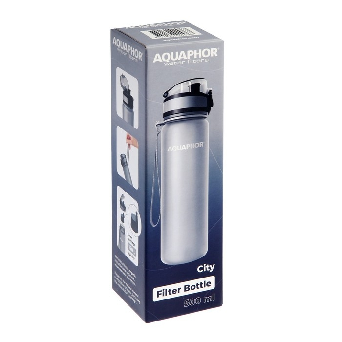 Фильтр-бутылка Фильтр-бутылка "Аквафор", очистка от хлора, примесей, сменная насадка, серая