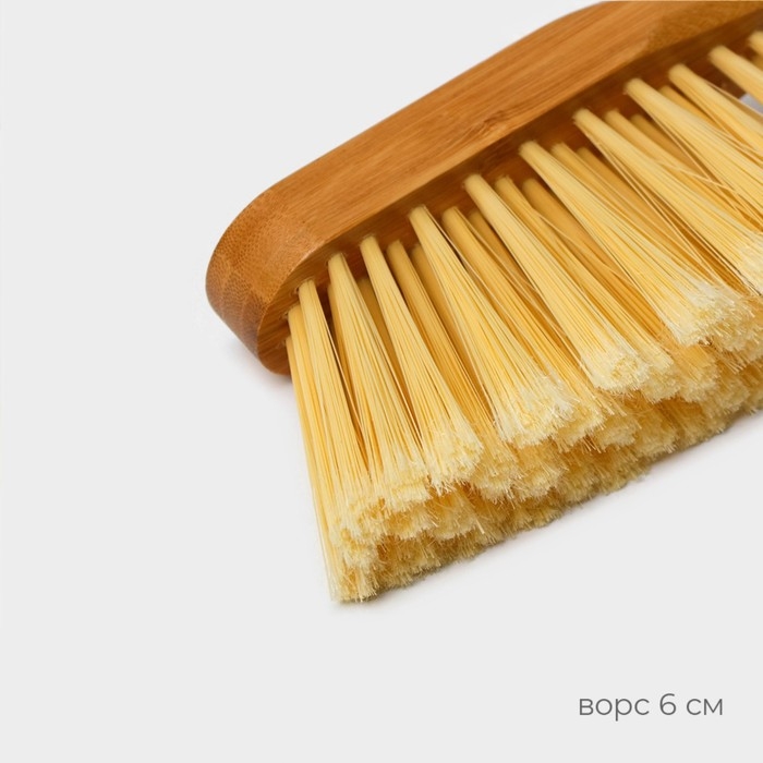 Щётка с совком Raccoon Meli, бамбуковая ручка, совок 33,5&times;21,5&times;5,5 см, щётка 30&times;4 см, ворс 6 см